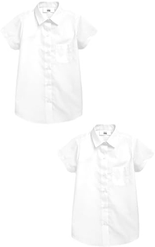 NEXT Mädchen Kurzarmhemden (3-17 Jahre) - Slim Fit, 2er-Pack