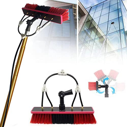 Water Fed Extendable Telescopic Window Cleaning Pole,Window Cleaner Kit,3.6m/7.2m/9m Extended Cleaning Brush,35cm Brush Head,30FT/9M(24FT/7.2M)