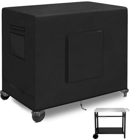 Kovshuiwe Outdoor Table Cover for Rovable Dining Cart Table, Abdeckplane Küchenwagen, BBQ Grill Abdeckhaube, Wasserdicht Gasgrill Schutzhülle, 600D Oxford-Tuch Gasgrill Schutzhülle-145x65x88cm