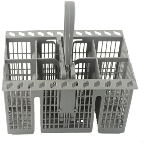 Tidevib Cutlery Basket for Bauknecht for INDESIT for Hotpoint Dishwashers C00257140, Grey Plastic Detachable, Round Handle Replacement Part