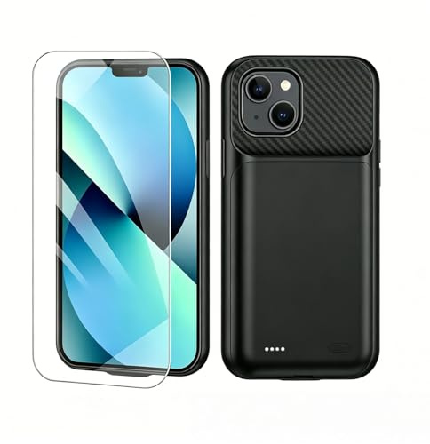 TAYUZH Battery Case for iPhone 13/14/13 Pro, 10000mAh Portable Rechargeable Charging Case, Black