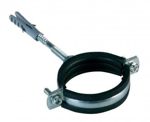 Anti Vibration Single Metal Pipe Clips Clamps Rubber Lined for 40-45mm Pipes (1 1/4 BSP)