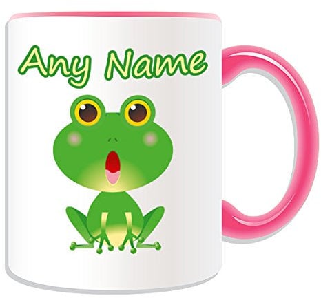 Personalised Gift - Frog/Toad Mug (Animal Design Theme, Colour Options) - Any Name/Message on Your Unique Mug