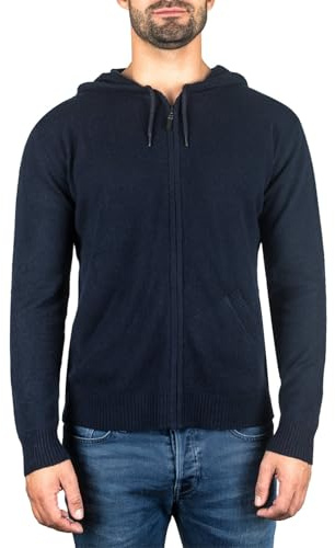 CASH-MERE.CH 100% Kaschmir Herren Kapuzenpullover | Hoodie mit Reißverschluss
