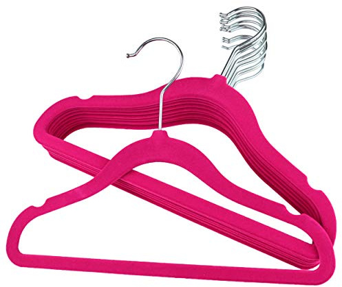 The Hanger Store 100 Pink Velvet Kids Coat Hangers for Clothes, Non-Slip