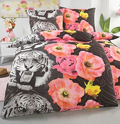DreamHome 4 teilige Bettwäsche Mikrofaser AllSeason Bettbezug für Bettdecke, Steppdecken 135x200 und Kissen 80x80 Große Auswahl an Farben, Kissenbezug, Design - Motiv:Design 2