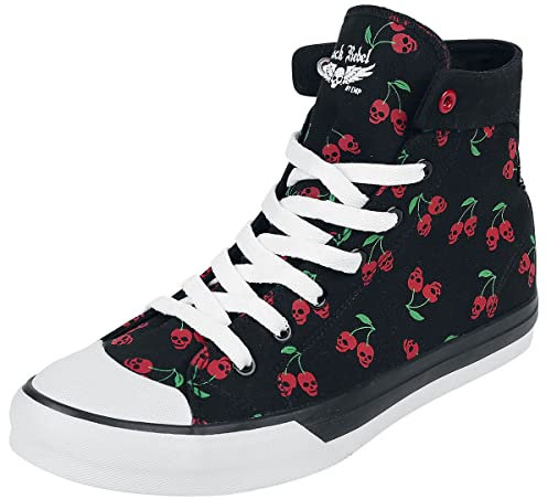 Rock Rebel by EMP Damen Schwarze Sneaker mit Kirschen-Print EU38