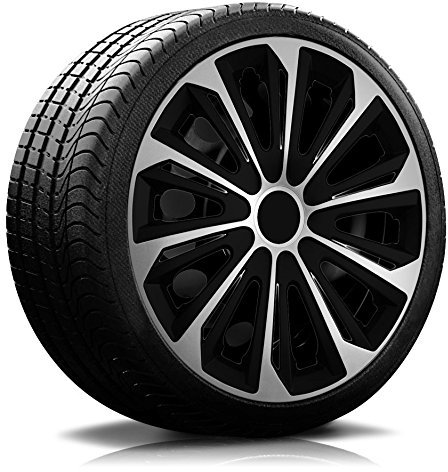 14 Zoll RKK06 Multi-Color Line (Schwarz-Silber) Radkappen/Radzierblenden 4 Stück