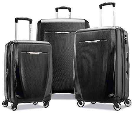 Samsonite Winfield 3 DLX Hardside Erweiterbares Gepäck mit Spinnern, Schwarz, 3-Piece Set (20/25/28), Winfield 3 DLX Hartschalengepäck mit Spinnern