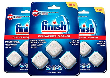 Finish in-Wash Dishwasher Cleaner 3 ct (3-Pack) - Cleans Hidden Grease & Grime for Sparkling Clean Dishes