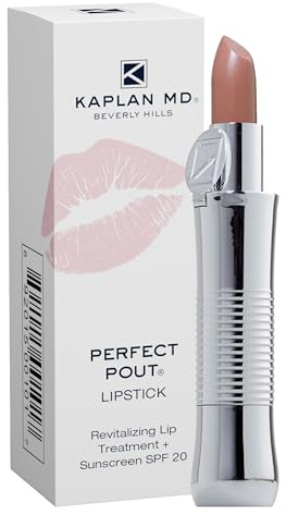 KAPLAN MD Perfect Pout SPF 30 Lipstick, Santa Monica | Anti-Aging, Hyaluronic Acid, Maxi-Lip Peptide, Moisturizing, Dry Lips, Non-Sticky, Cruelty-Free