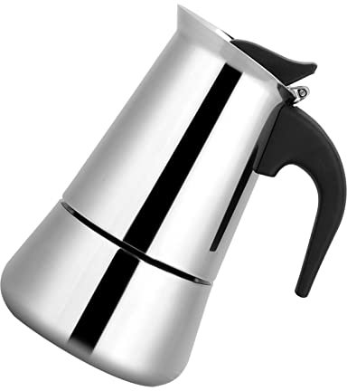 Jeffergarden Cafetera italiana portátil de acero inoxidable Moka Espresso Maker Mocha Pot (100ml)