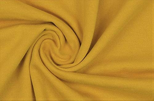 1 Meter Jersey Baumwolljersey uni Farben, 220g/m², Öko-Tex Standard 100, Stoffe, 330g/lfm (Senf 5010)