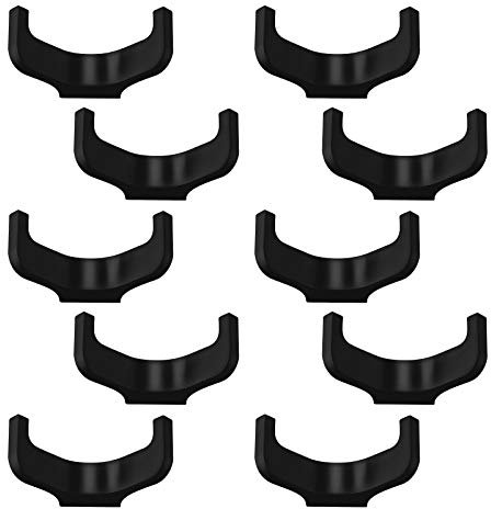 SOTECH 10 Stück Doppelhaken BILL schwarz matt 72,5 x 29 x 37,5 mm mit verdeckter Montage Garderobenhaken aus der BlackLine Kollektion