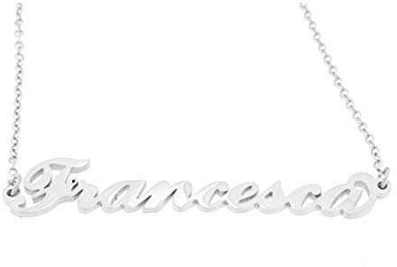 Collana con Il Tuo Nome in Acciaio lucidissimo, Stile Carrie Bradshaw dal Cult Sex & The City per Essere Sempre al Top Idea Regalo (Francesca)