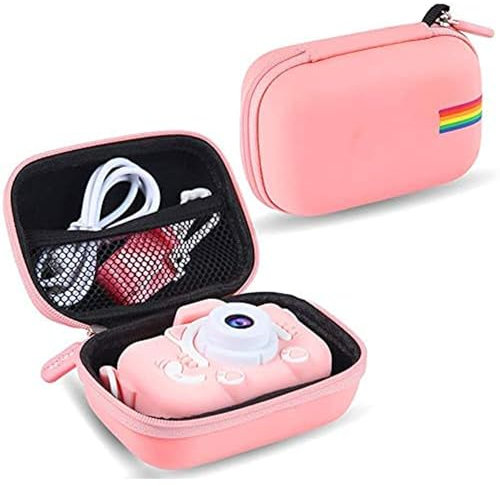 Leayjeen Kinderkamera Tasche Schutzhülle kompatibel mit Ainiv/Gofunly/GREPRO/NICEWIN/Gofunly/AONISE/YunLone, Kinderkamera Tasche für 3-12 Jahre Jungen und Mädchen (nur Hülle) Rosa-2