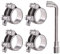 Glarks 4 fascette stringitubo con bullone a T da 32-35 mm, in acciaio inossidabile 304, resistenti, morsetti regolabili per tubi di diametro da 32 a 35 mm (32-35 mm)