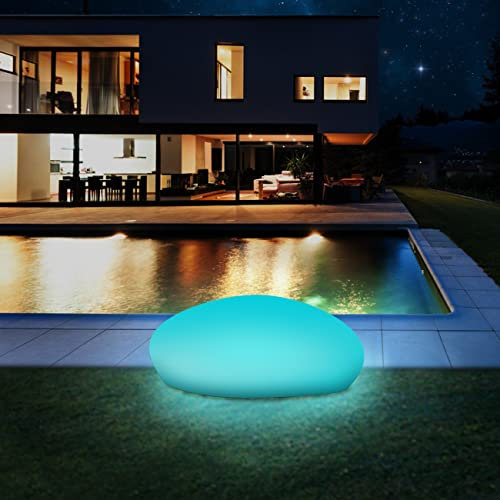 Lafhome Luci Solari a Sfera, da Giardino per Esterni IP67 a LED Impermeabili 40cm, 9 Modalità di Luce Colorata