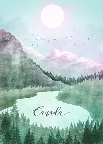 Komar Wandbild - Vintage Travel Canada - Größe: 50 x 70 cm - Poster, Kunstdruck, Dekoration, Wohnzimmer, Schlafzimmer