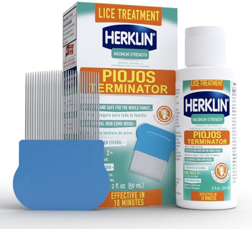Herklin Lice Treatment Shampoo, Maximum Strength, Easy to Apply, 2 Fl Oz, Bottle