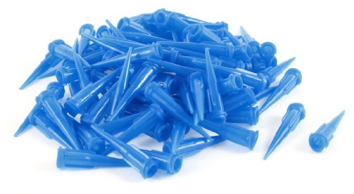 Ruilogod 100pcs plastica blu Tapered Pinhead colla liquida Aghi 22GA