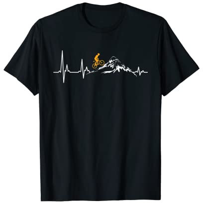 Mountainbike Herzschlag Herz EKG MTB Fahrrad Herzfrequenz T-Shirt