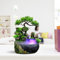 Zimmerbrunnen mit Beleuchtung Wasserfall, Futchoy Brunnen Tischbrunnen Zimmer Deko mit Led Beleuchtung, Brunnen Luftbefeuchter aus Polyresin für Wohnzimmer Büro Café (Inklusive Lampe und Zerstäuber)