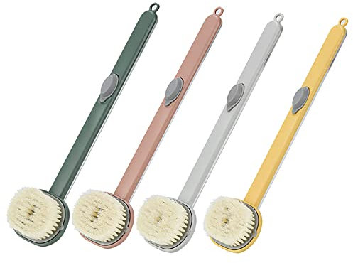 Throushine Ornansite Brosse De Nettoyage De Massage De Bain Á Long Manche (Gris)