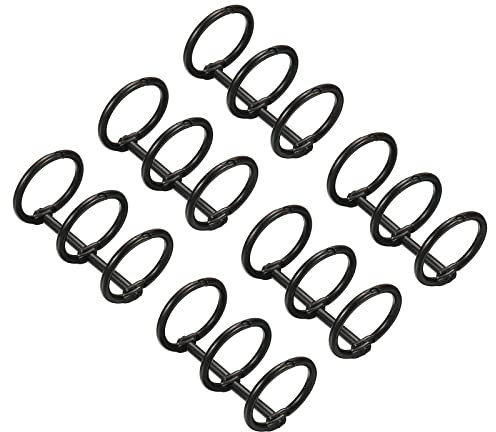 PATIKIL 0.79 Dia 3-Rings Book Rings, 6 Pack Metal Binder Rings Loose Leaf Ring Detachable for Office Desk Calendar Photo Album, Black