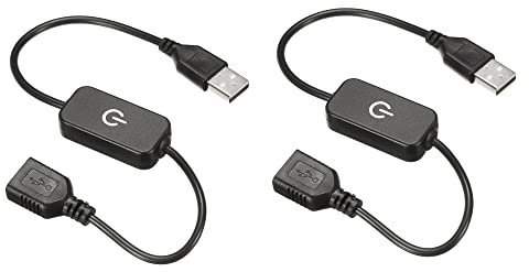 sourcing map 2 Stück LED Berühren Inline Dimmer 5V 3A USB Kabel Taktschalter Controller für Einfarbige Leuchtdioden Streifenlicht Schwarz