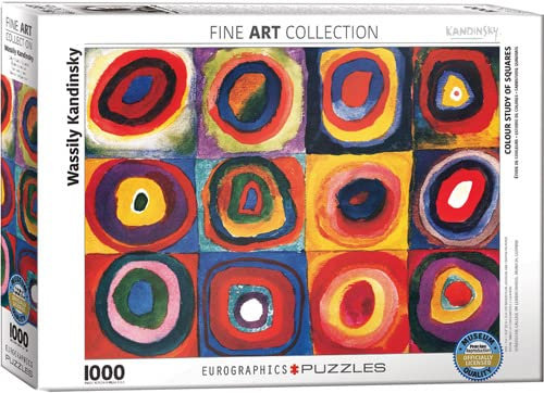 empireposter Farbstudie Quadrate von Wassily Kandinsky 1000 Teile Puzzle - Format 68x48 cm + Puzzle Zubehör