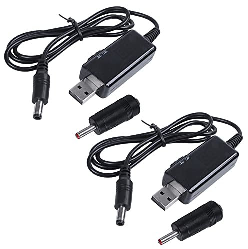2 x USB-Ladekabel, 5 V auf 9 V 12 V, verstellbarer Konverter, 1 A Step-Up-Volt-Transformator, DC-Regler