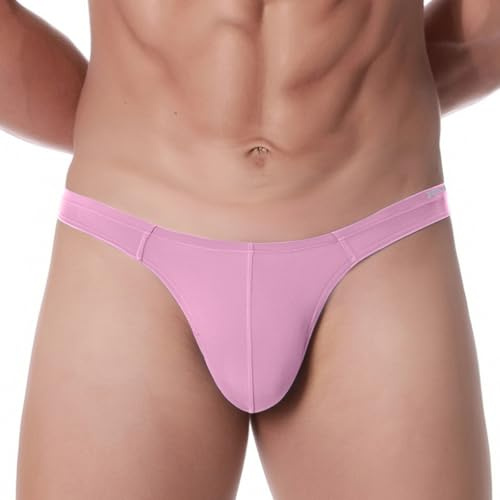 ZAIGELUO Uomo String Bambù Tanga Biancheria Intima Bulge Pouch Sexy Vita Bassa T-Back Confortevole Mutande