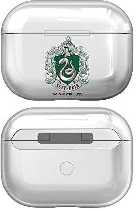 Head Case Designs Offizielle Harry Potter Slytherin Wappen Und Schilde Durchsichtig Harte Kristall Handyhülle Hülle Huelle kompatibel mit Apple AirPods Pro Charging Case