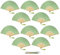 Pack of 10 Paper Handheld Folding Fan with a Tassel and Grade A Bamboo Ribs for Women Girls Summer Party Favour Birthday Wedding Gift (Mint Green)