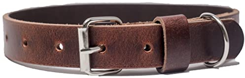 Ashford Ridge Made in England Real Leather Dog Collar - Antique Large