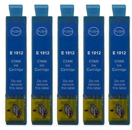 Inkpro 5 Druckerpatronen kompatibel mit Epson T1812 Cyan für Expression Home XP- 102 202 205 212 215 225 30 302 305 312 313 315 322 325 33 402 405 412 413 415 420 422 425