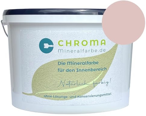 CHROMA Mineralfarbe für den Innenbereich | Langlebige Silikatfarbe | Scheuerbeständig und allergikergeeignet | Wandfarbe gegen Schimmel | Hochdeckend und ergiebig