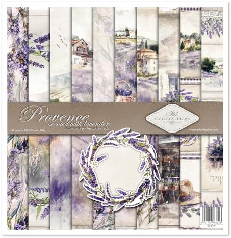ITD Collection - Scrapbooking package 12 x 12 inches, scrapbooking paper, decorative paper, decoupage, card making, paper size - 310 x 320 mm (Provence, SLS061), Mittel