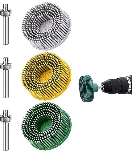 50mm Grobe Borstenscheibe mit 1/4-Zoll Schaft 50#/80#/120# Gummi Schleifbürsten Polierschleifscheibe Borstenbürstenscheibe für Bohrmaschine