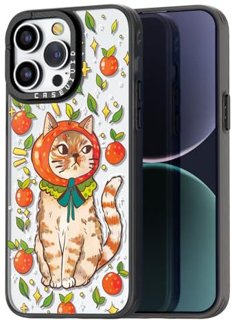 casevivid Compatible with iPhone 15 Pro Case Cute Aesthetics - Durable Fashion Funny Phone Case - Kitty Cat Pattern Cover Design for iPhone 15 Pro 6.1 Inch Black