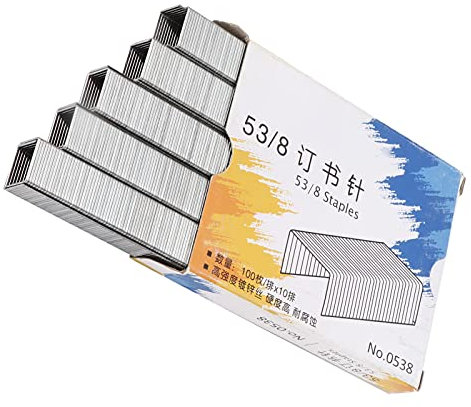 Qcwwy Galvanized Wire Staple Replacement Parts, Manual Wire Staple Applicable 53/8 Nail Gun Stapler Supplies for Office Home School