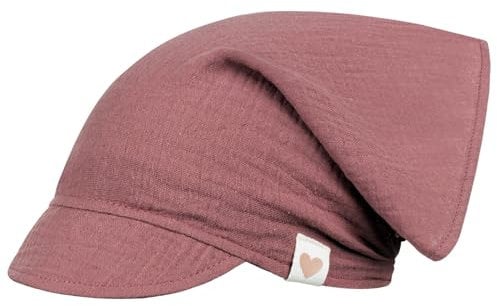Kopftuch Mütze Schirmmütze Mädchen Sommer Baumwolle Musselin, Bekleidungsgröße: 42-44, Farbe: Bordeaux