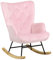 Totò Piccinni Poltrona Poltroncina a DONDOLO in Velluto di Design (Poltrona, Velluto Rosa)