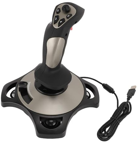 Asixxsix Joystick de Vol PC avec Fonction de Vibration, Contrôle de L'accélérateur, Contrôle 4 Axes, Compatible avec 7 8 10 11, Manette de Jeu Filaire Facile à Brancher et à Jouer
