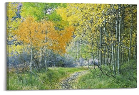 ZZBYMX Landschaftsposter, Waldweg-Poster, dekorative Malerei, Leinwand, Wandposter und Kunstbild, Druck, moderne Familienschlafzimmer-Dekoration, Poster, 40 x 60 cm