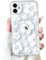 NITITOP Compatible with iPhone 12 Mini Case Clear with Card Holder Cute White Floral Pattern for Women Girl Flower Design Soft TPU Shock-absorbing Wallet Case Protective Phone Cover - White