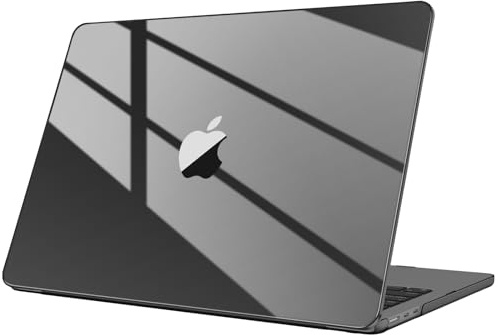Fintie Hülle Kompatibel mit MacBook Air 13,6 Zoll M5 M4 M3 M2 (2026-2022) A3449 A3240 A3113 A2681, Ultradünne Hartschale Schutzhülle Snap Cover Kompatibel mit MacBook Air 13, Kristall Schwarz