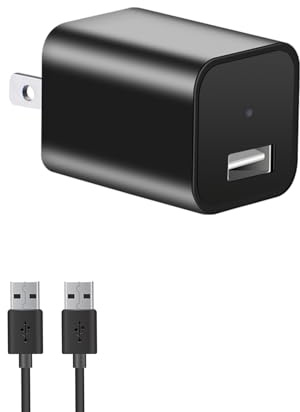 USB Charger Camera, 1080P Mini Nanny Camera with Motion Detection, Small Wall Charger, Secret Cameras with Loop Recording for Video Cameras, Security Surveillance in the