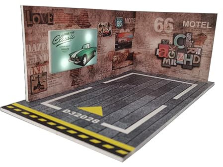 Luwecf Vitrine de Véhicules Haut de Gamme avec éclairage Intégré, Brun